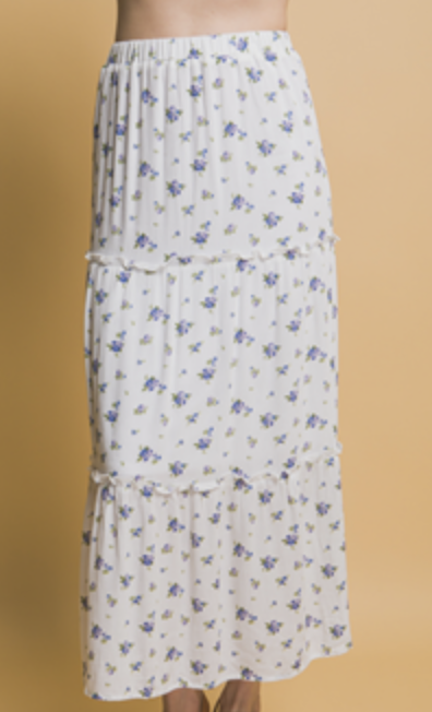 PURPLE FLORAL MAXI SKIRT