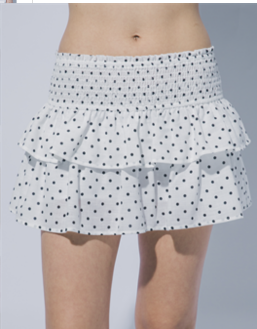 WHITE POLKA DOT SKORT