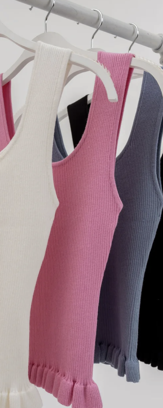 PEPLUM RIBBED TANK TOP