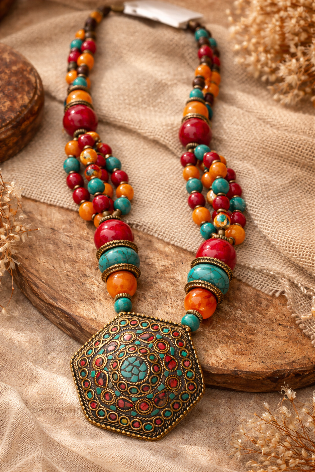 Multicolored Tibetan Necklace