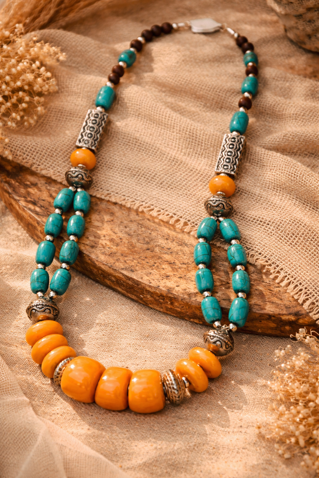 Large Beaded Tibetan Necklace