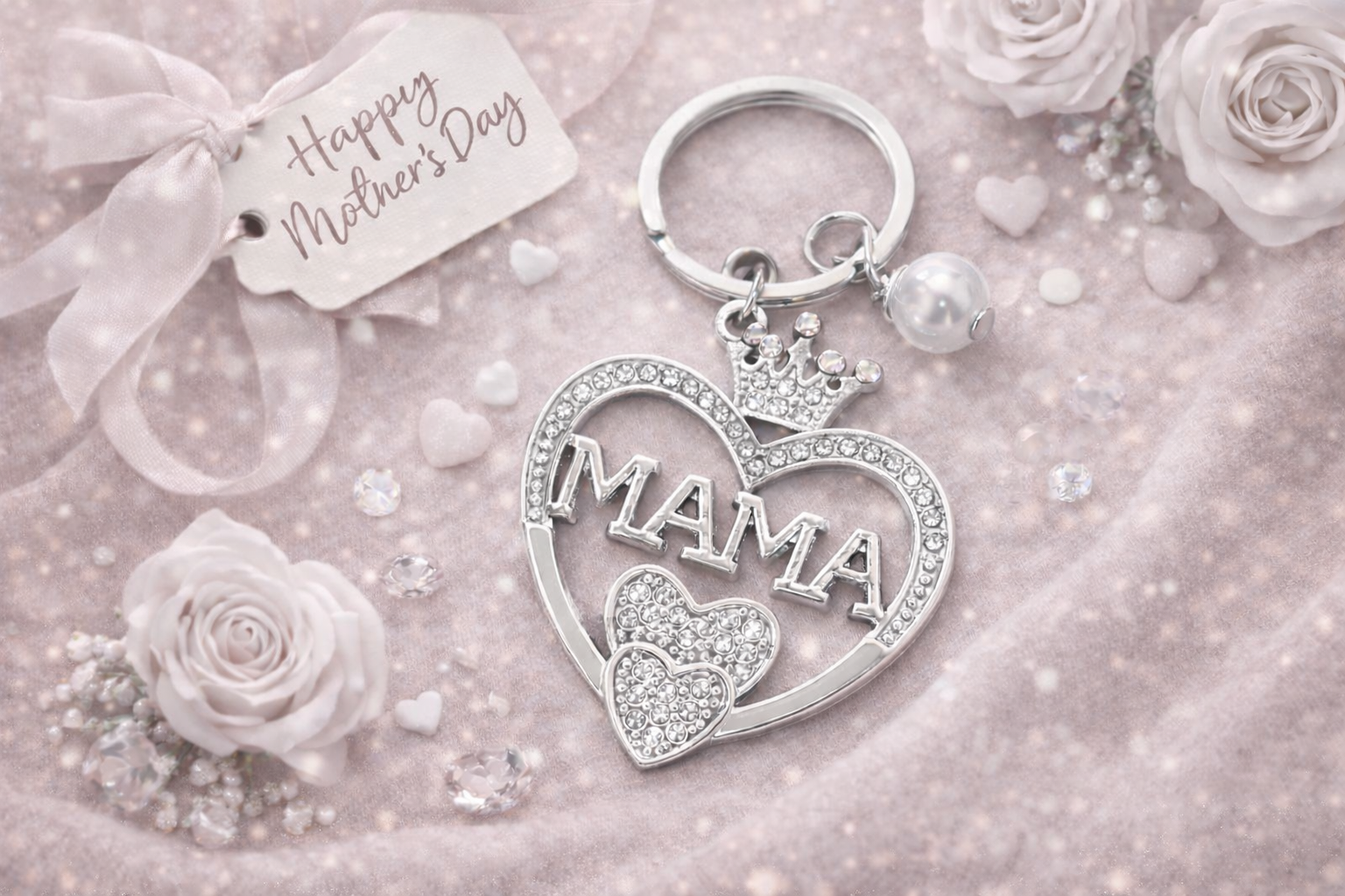Silver Mama Keychain