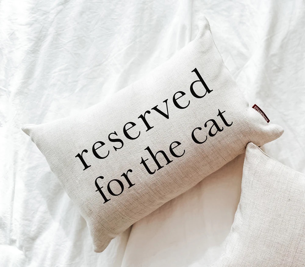 Reserved for the Cat Linen Pillowcase