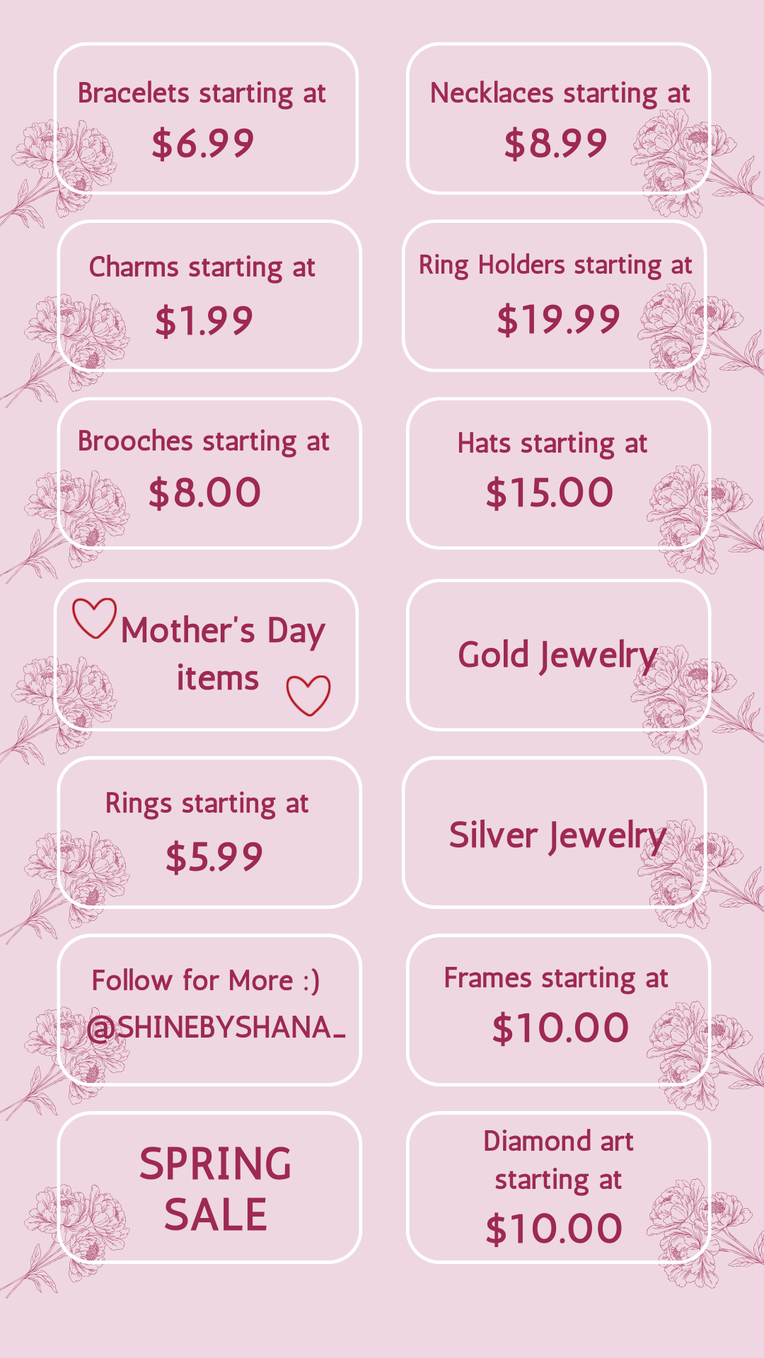 Editable Price List Template – Small Business, Jewelry Vendor, Market Display (Digital Download)