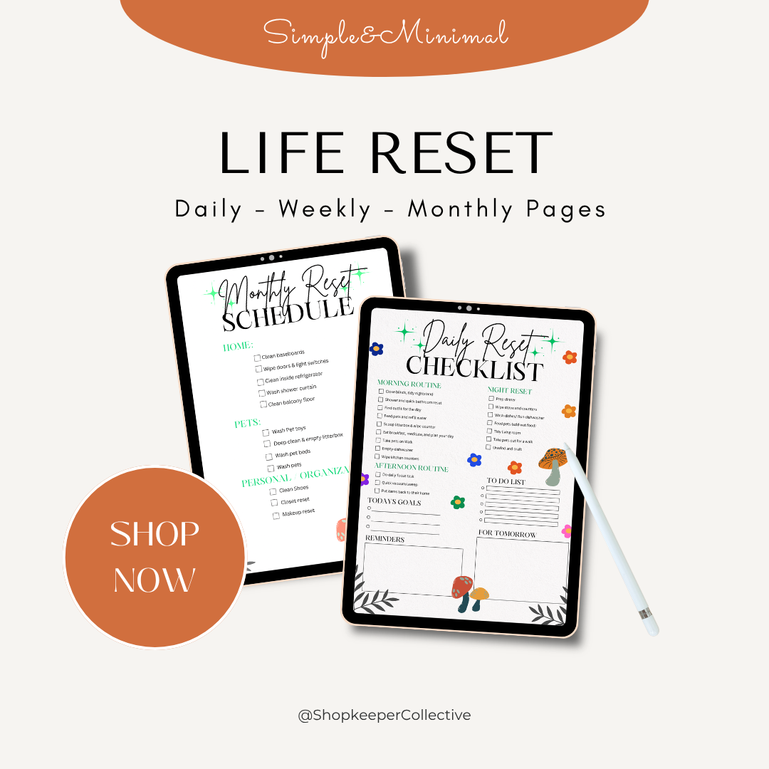 Daily Weekly Monthly Reset Checklist Planner | Home Organization (Digital Download)