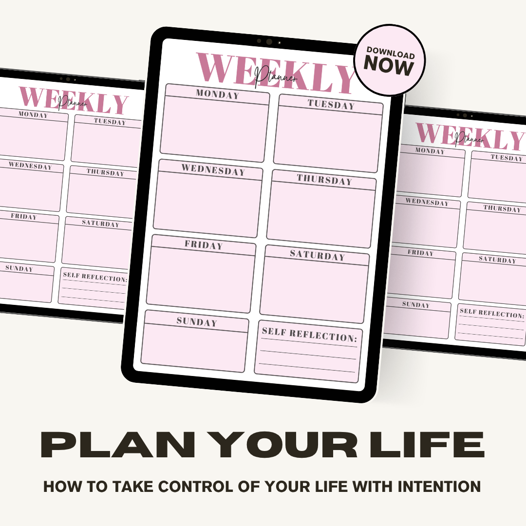 Minimal Weekly Planner Printable | Self Reflection Schedule (Digital Download)